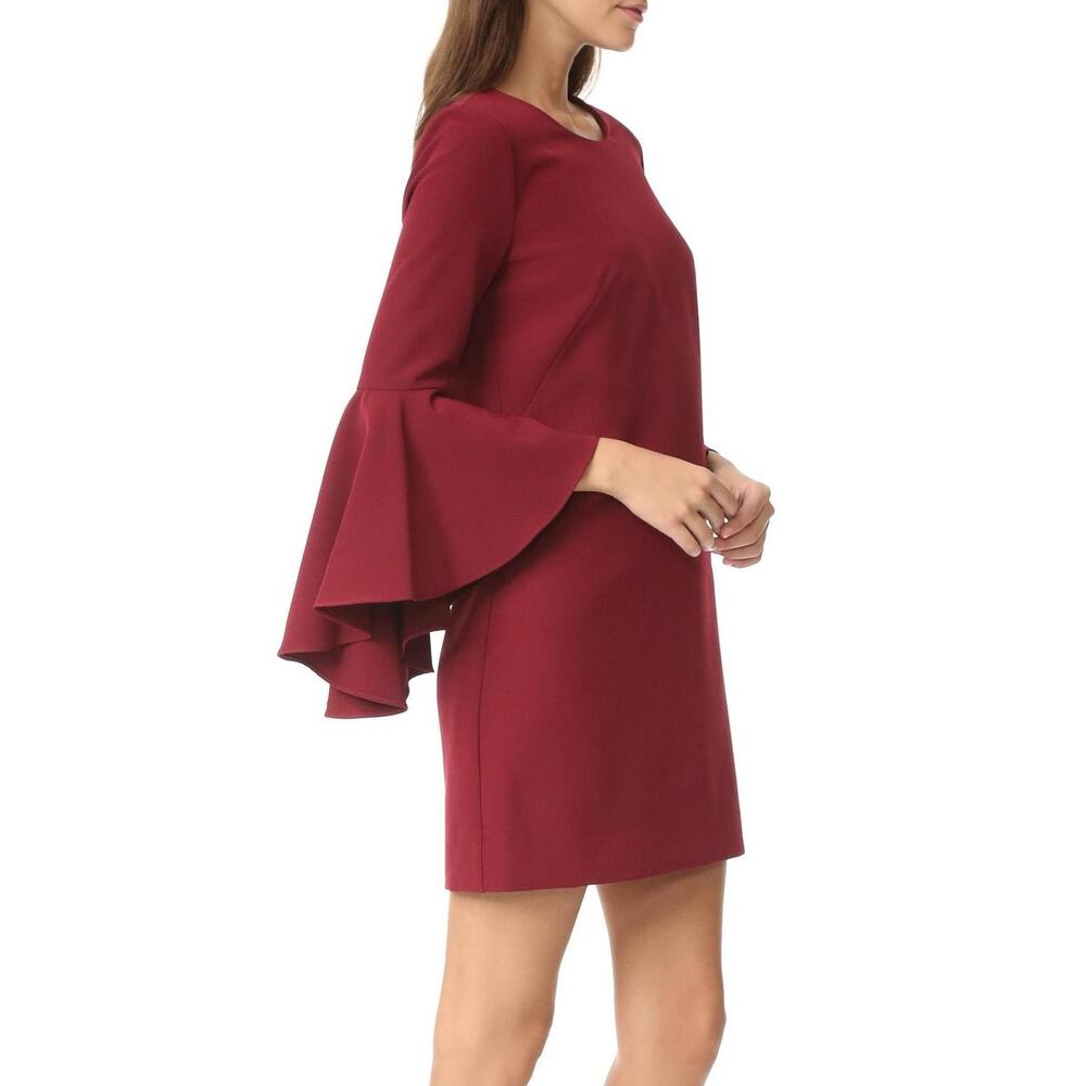 MILLY Dress Red Maroon Red Bell Sleeve Sheath Holiday Size 6